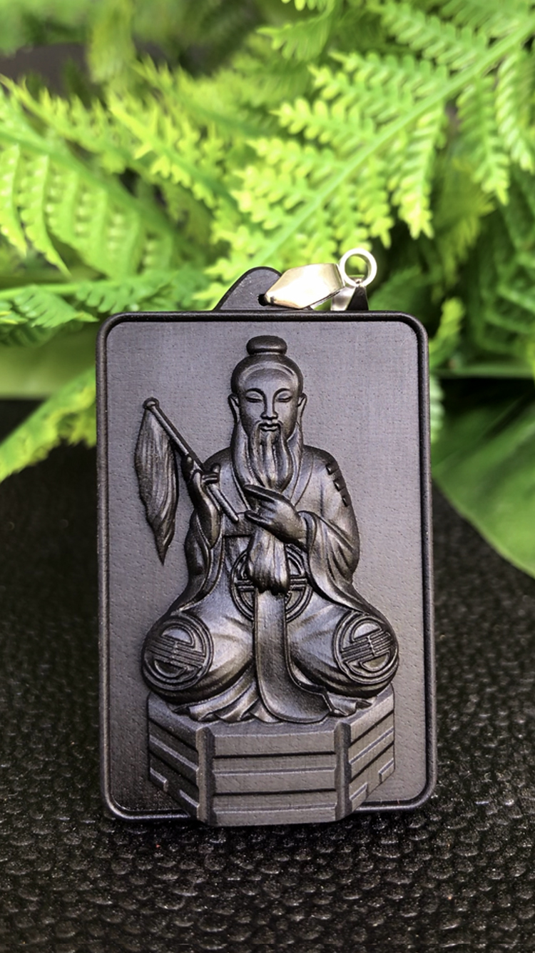 黑金刚太上老君吊坠