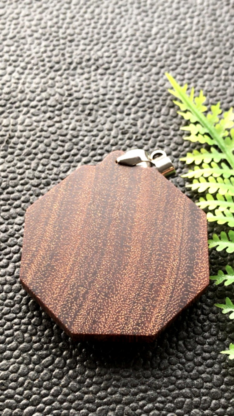 黄金紫檀阴阳八卦吊坠