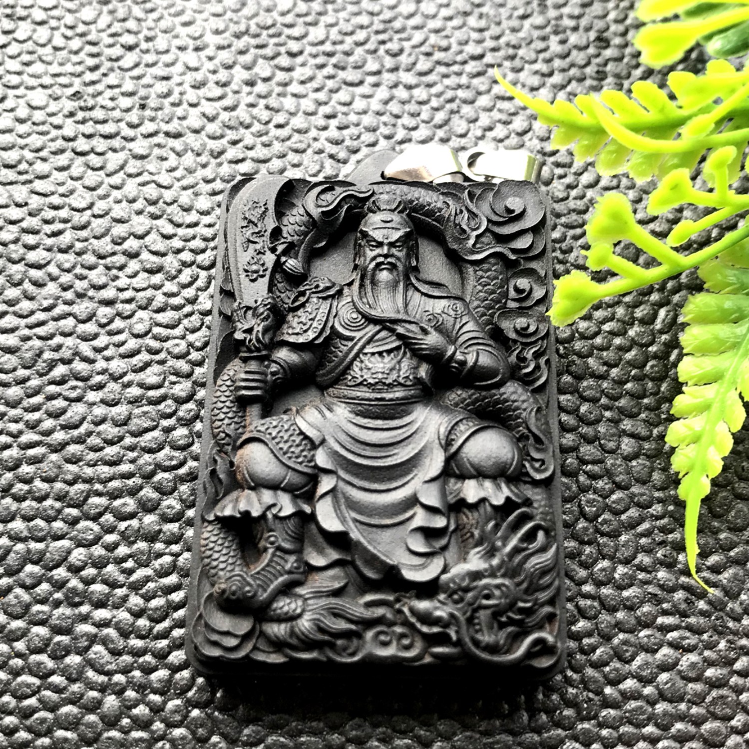 紫光檀 武财神关帝佛牌